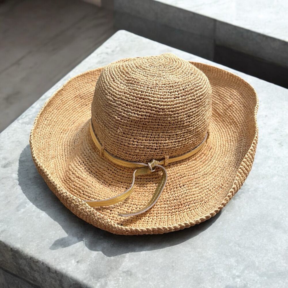 Calypso St Barth Raffia Straw Beach Summer Hat Women’s Sun Wide Brim